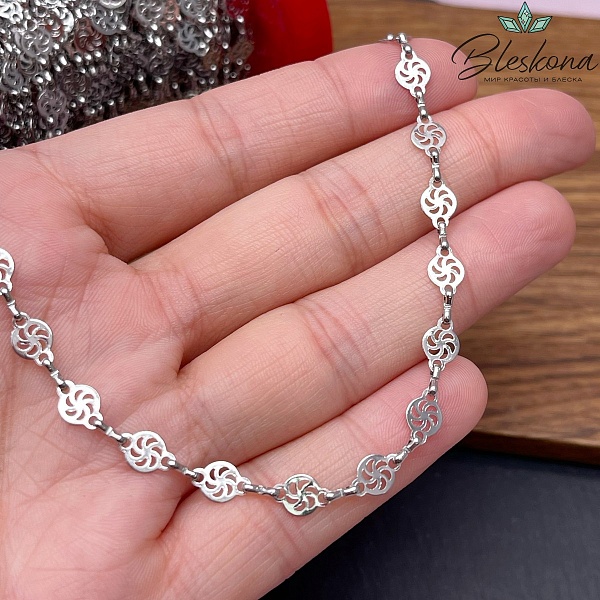 Цепь №16 цвет серебро 7,5*5 мм