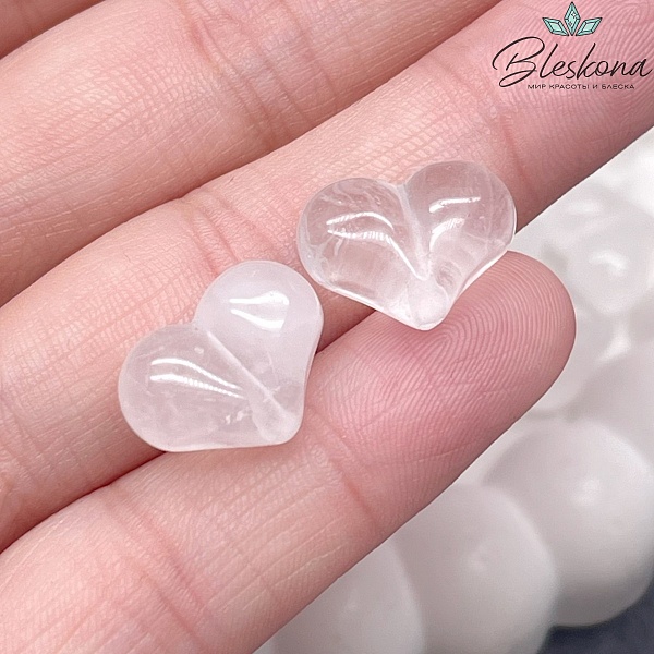 Бусина Сердце Горный Хрусталь 11*15 мм штучно