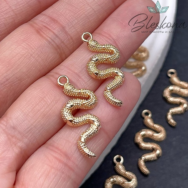 26*12мм Цвет золото, Подвеска змея точки
