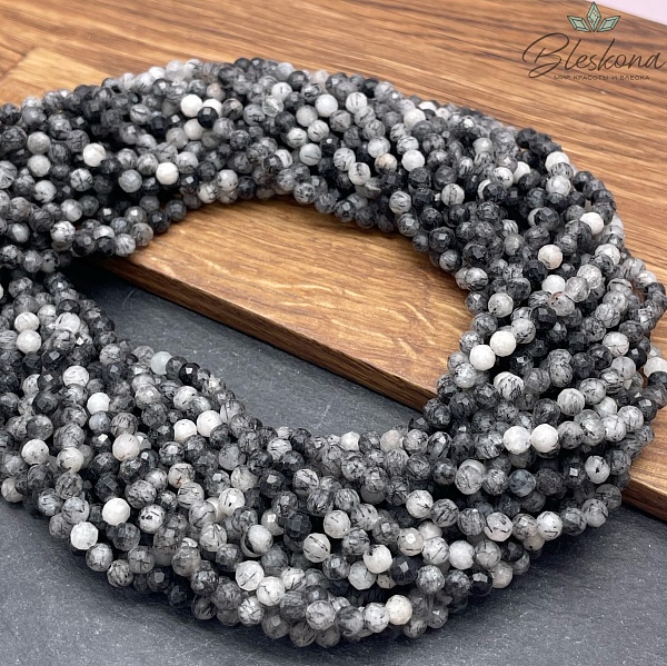 Кварц Турмалиновый алмазная огранка №2 4 мм