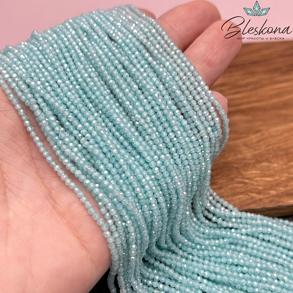 Циркон Glow голубой огранка 2 мм (кубический цирконий, фианит) 