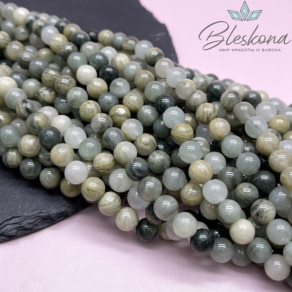 Кварц Рутиловый зеленый 8 мм