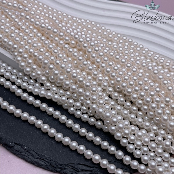Жемчуг Майорка, цвет кремовый фактурно- матовый 5 мм
