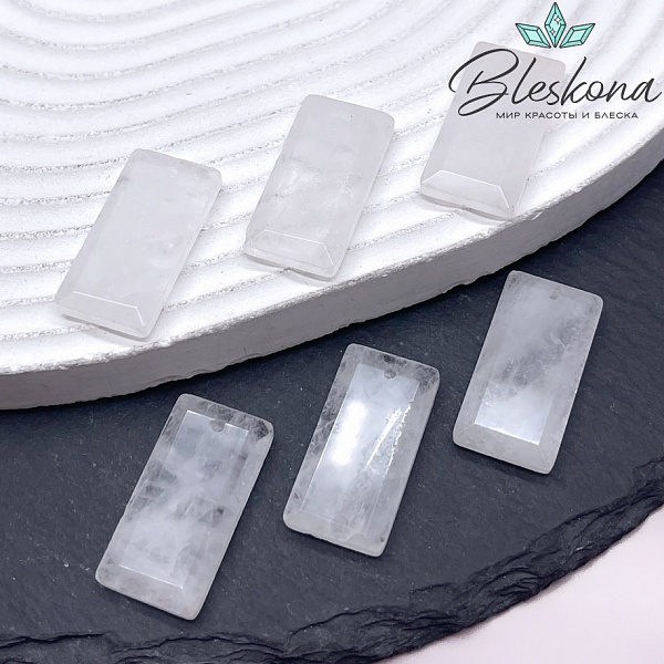 25*13 мм Подвеска прямоульник Горный хрусталь огранка