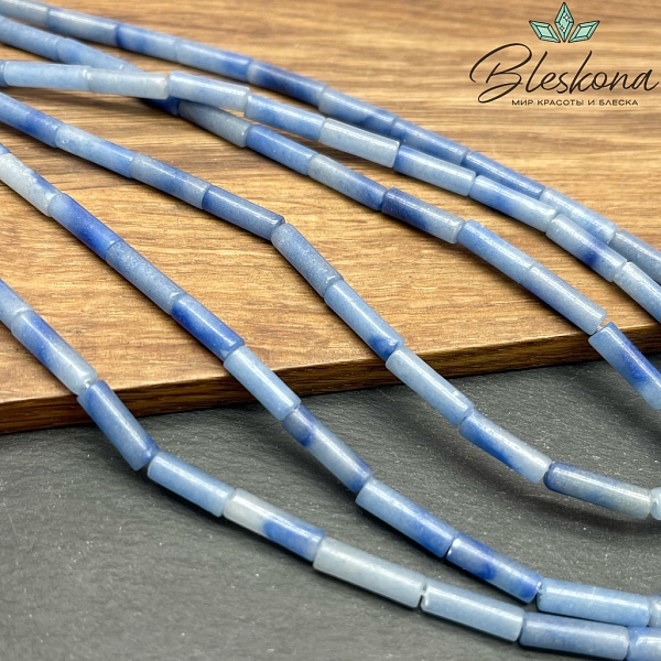 Авантюрин синий трубочки 13*4мм