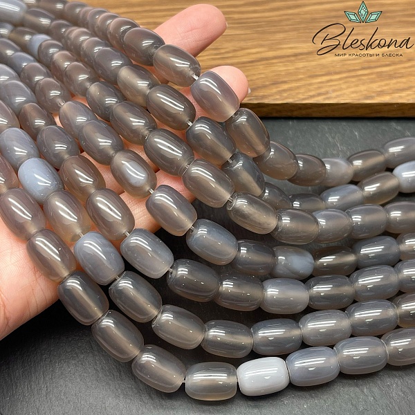 Агат серый бочата 14*10мм