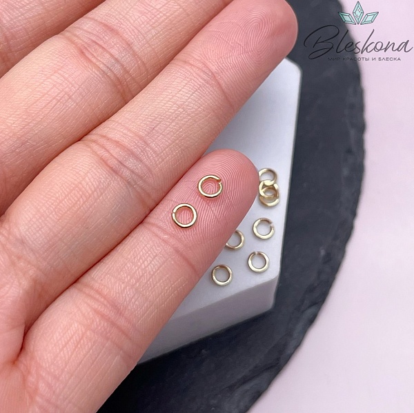 4*0,8 мм Цвет золото, Колечки уп. 1 гр.