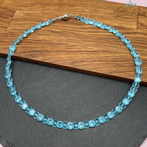 Циркон голубой хамелеон конус огранка  7 мм (кубический цирконий, фианит) 