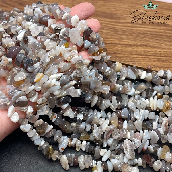 Крошка Агат Ботсвана ширина бусин ~ 6-9 мм