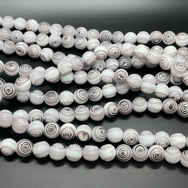 Муранское стекло сиреневое спираль 8мм