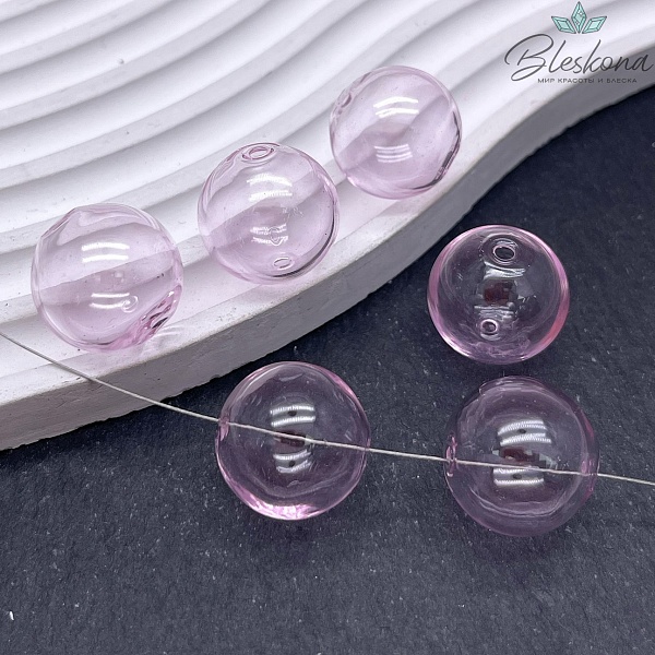 18 мм Бусина шар стекло розовое