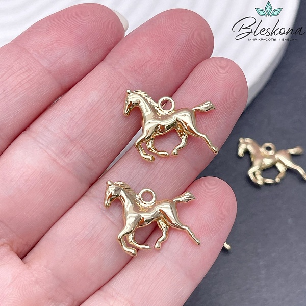15*19 мм Цвет золото, Подвеска Лошадь 