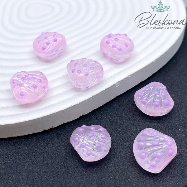 17*18 мм Бусина ракушка розовая