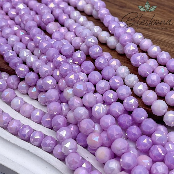 Стекло Lux сиреневое огранка острая 8 мм