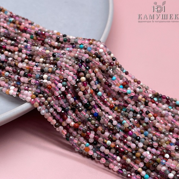 Микс природных камней микроогранка 2 мм