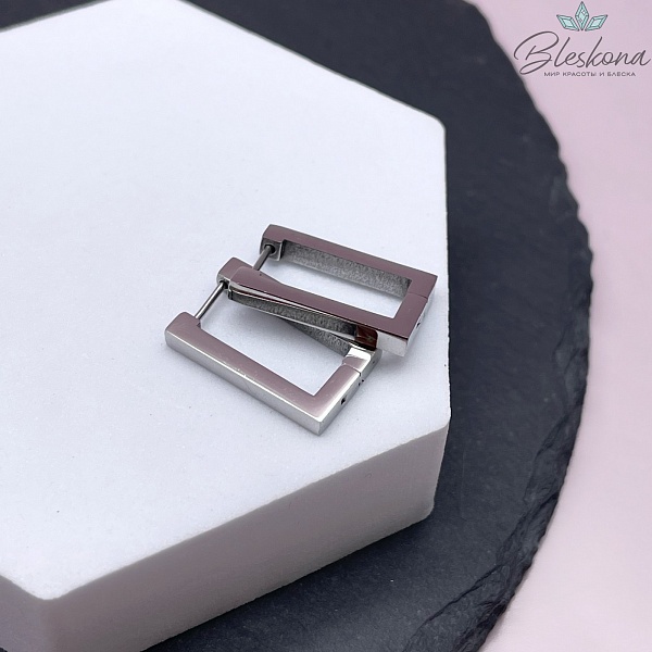 20,5*12,8 мм Цвет серебро, Швензы конго прямоугольник