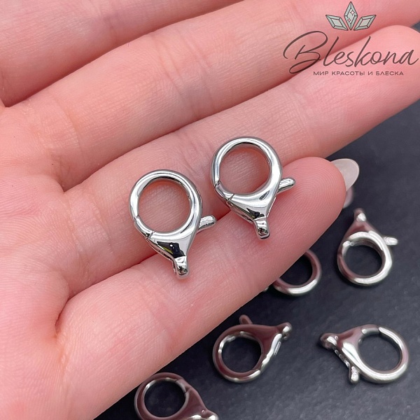 16,5 мм Цвет серебро, Замок округлый 