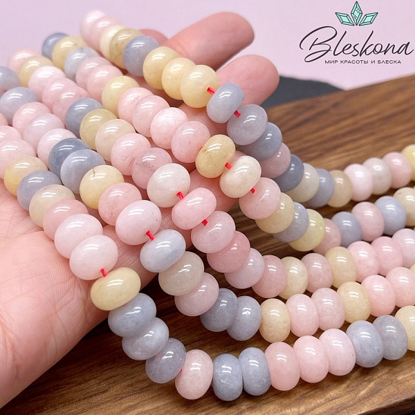 Кварц микс №1 тонированный рондель 6*10 мм