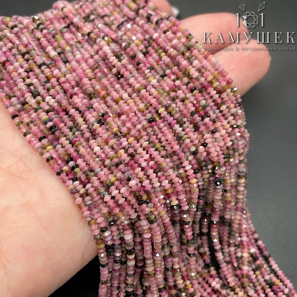 Турмалин рондель микроогранка 1*2мм №1