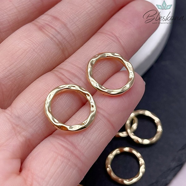 15 мм Цвет золото, Подвеска кольцо мятое
