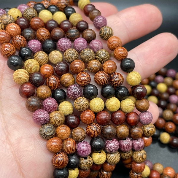 6 мм, Деревянные бусины микс №2