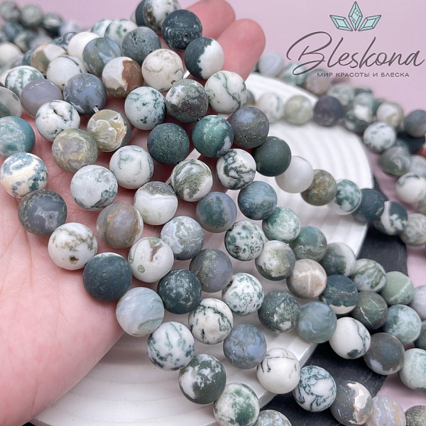 Агат древесный матовый 12 мм