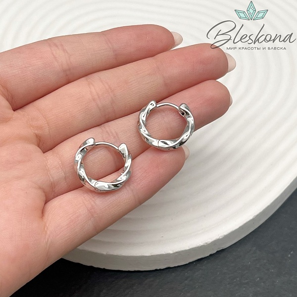 17,5мм Цвет серебро, Швензы бублик Спираль Конго Люкс 