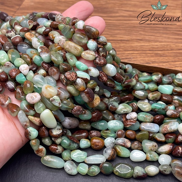 Хризопраз галтовка (8-10)*(6-7) мм