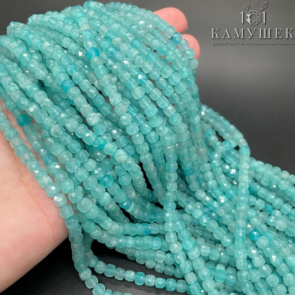 Амазонит куб огранка 4*4мм