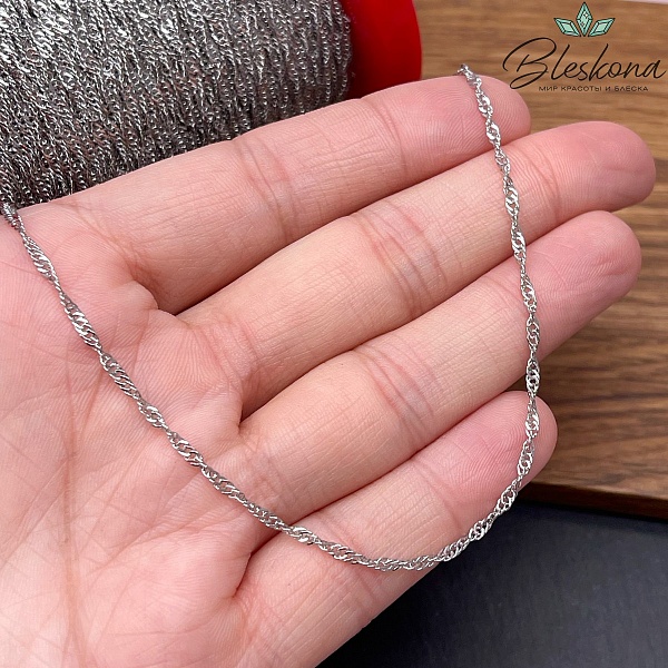 Цепь №27 цвет серебро 1,5*2,5 мм