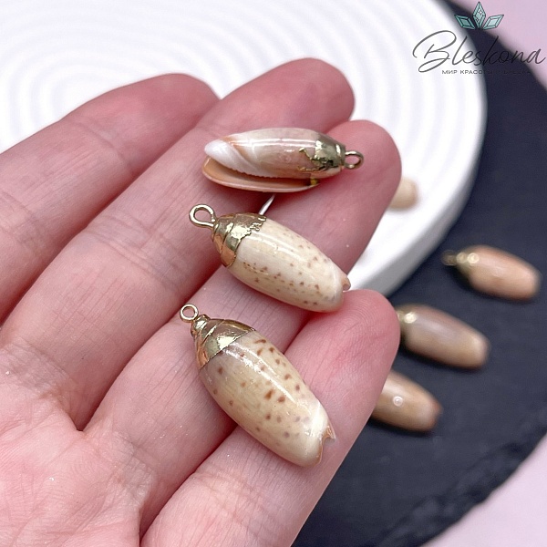 11*25 мм, Цвет золото, Подвеска ракушка