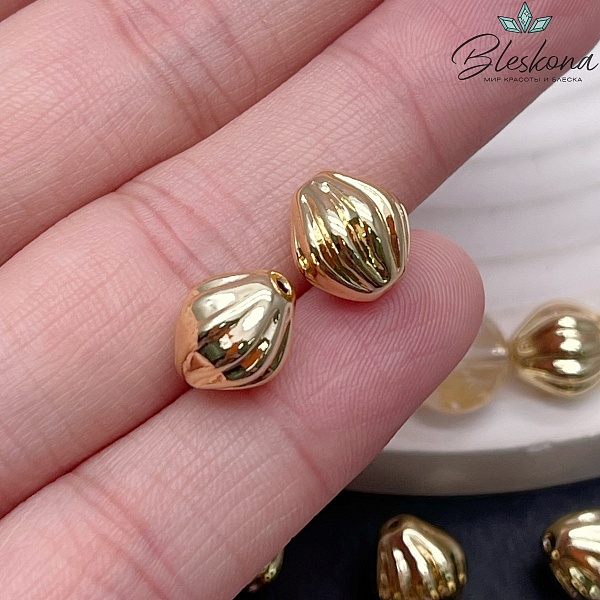 10*9 мм Цвет золото, Бусина резная