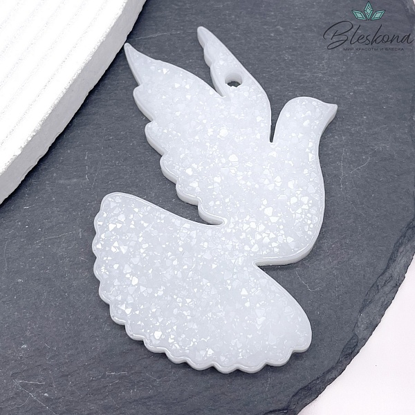 85*52 мм, Подвеска Голубь белый левое крыло