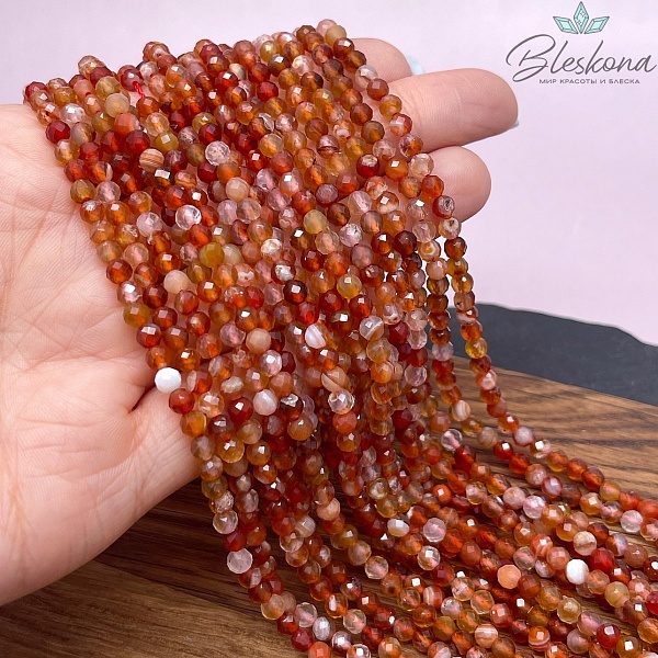 Сердолик микроогранка 4 мм