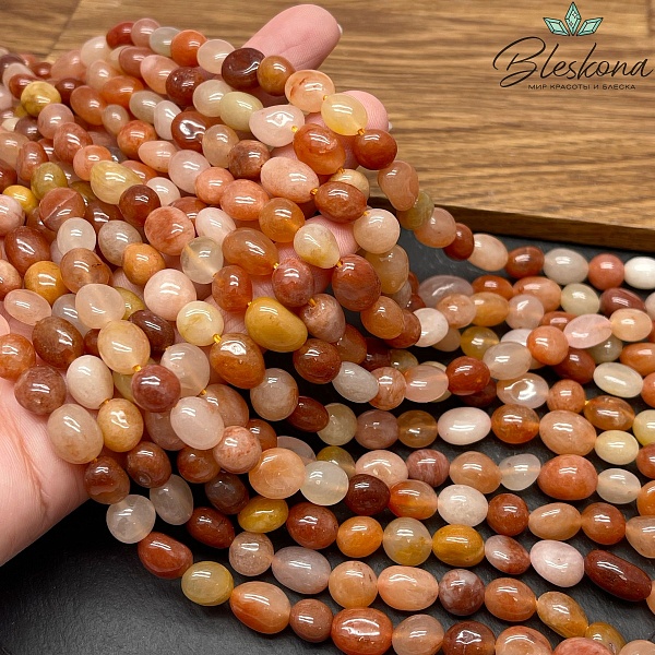 Кварц Рутиловый галтовка №4 (7-10)*(6-8) мм