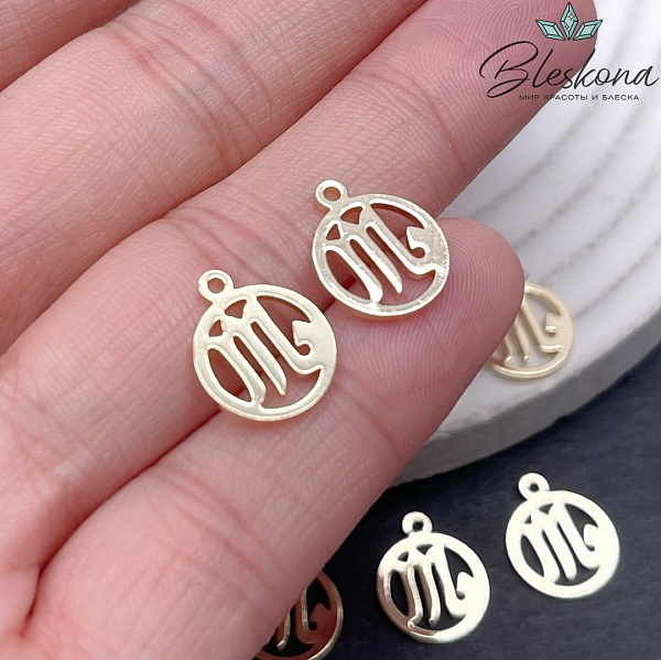 13*11 мм Цвет золото, Подвеска Скорпион