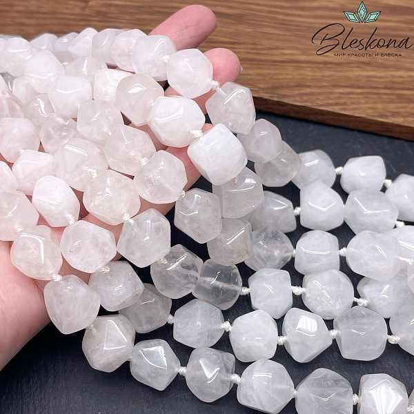 Горный хрусталь фриформ огранка бусины на увеличение 12-16 мм