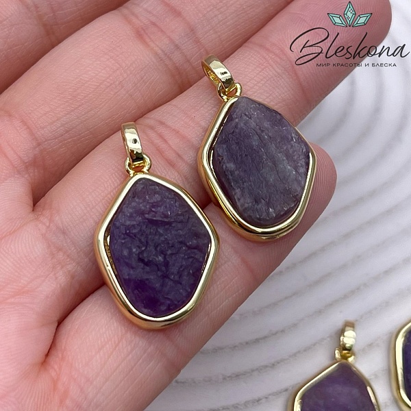 28*16,5 мм Цвет золото, Подвеска Аметист