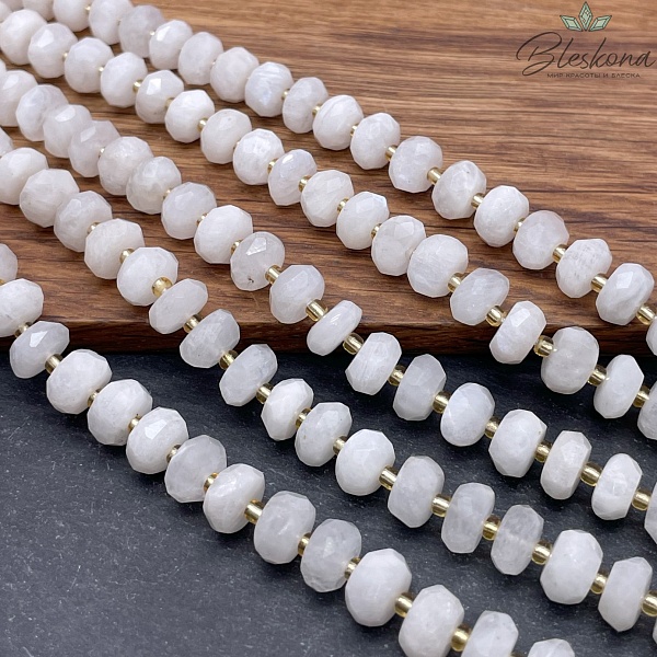 Лунный камень рондель алмазная огранка №1 9*5 мм