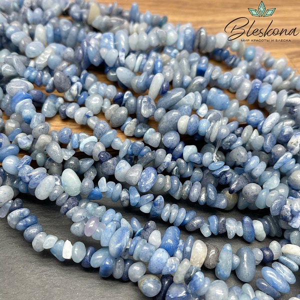 Крошка Авантюрин синий ширина бусин ~ 6-9 мм