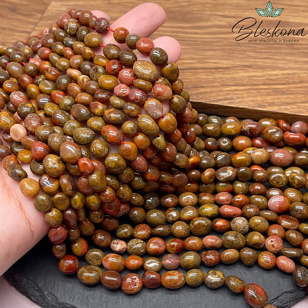 Агат красный Чжаньго галтовка (8-9)*(6-7) мм