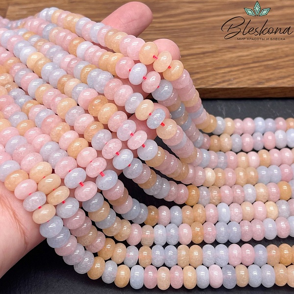 Кварц микс тонированный рондель 4,5*8 мм