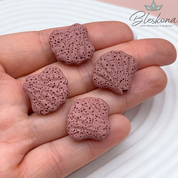Бусина ракушка Лава Вулканическая розовая 19,5*20 мм