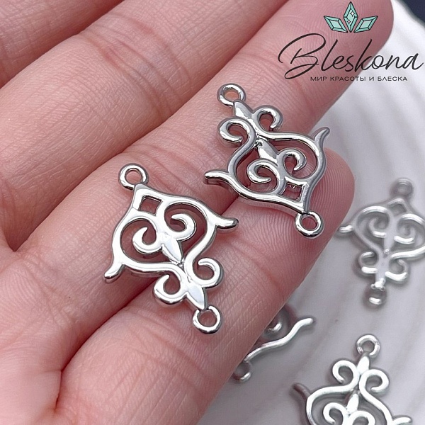 23,7*18 мм Цвет серебро, Коннектор Этно №4