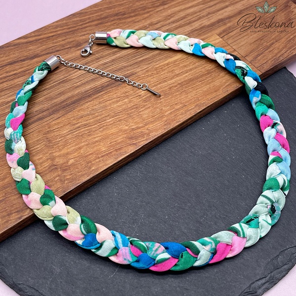 Шнурок косичка под кулон цвет микс №1, серебро 40 см