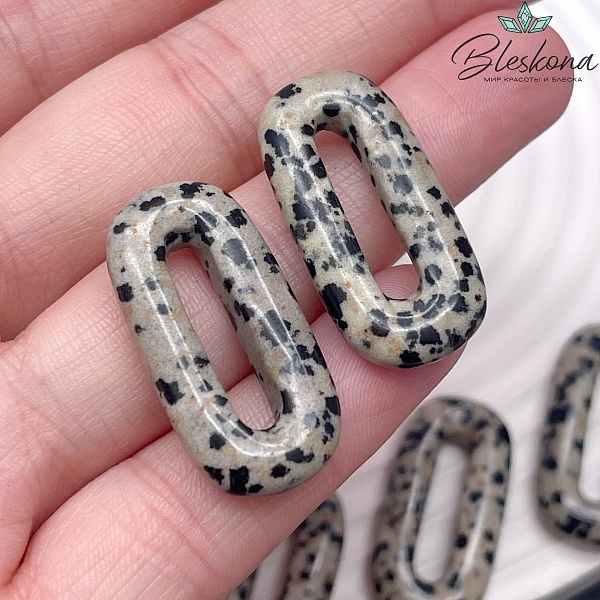 30*14 мм Подвеска овал Яшма Далматиновая