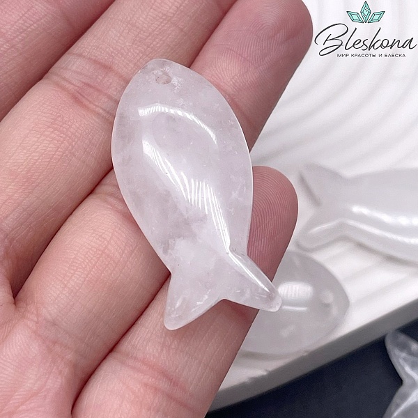 38*19 мм Подвеска рыбка Горный Хрусталь