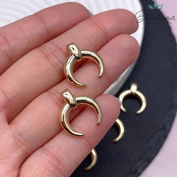 Подвеска Лунница гладкая, цвет золото, 18*16мм 