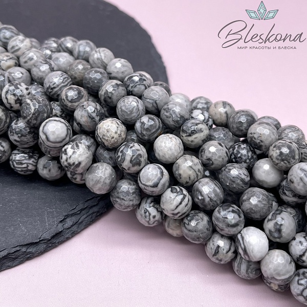 Яшма картографическая огранка 10 мм