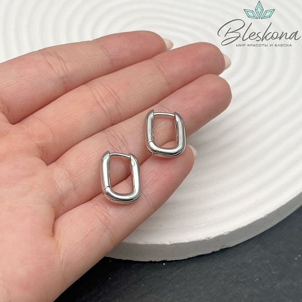 16*12 мм Цвет серебро, Швензы Конго овал Люкс толщина 2,8мм